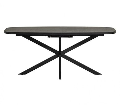 WOOOD Arros Eettafel Uitschuifbaar 180-220x90cm MDF Zwart