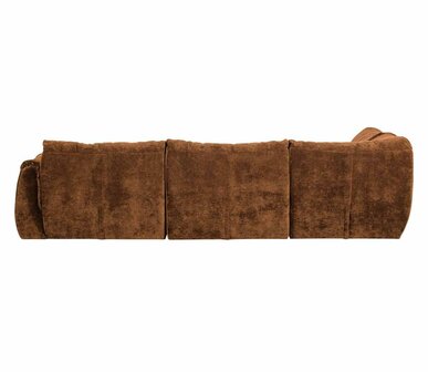WOOOD Baggy Hoekbank Links 3D Chenille Middenbruin
