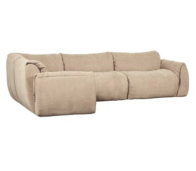 WOOOD Baggy Hoekbank Links Geweven Chenille Zand
