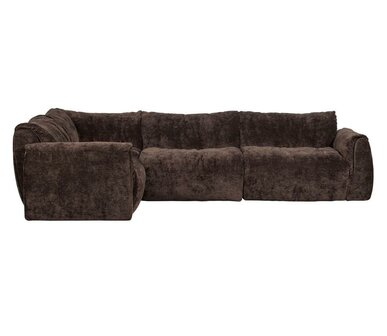 WOOOD Baggy Hoekbank Links 3D Chenille Donkerbruin