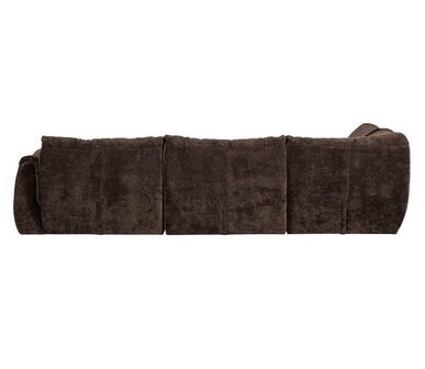 WOOOD Baggy Hoekbank Links 3D Chenille Donkerbruin