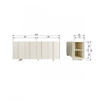 WOOOD Basu Dressoir Grenen Dust