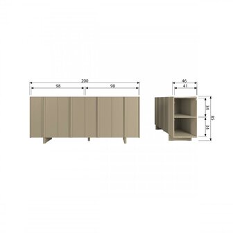 WOOOD Basu Dressoir Grenen Mud
