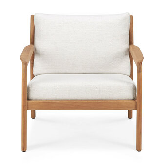 ethnicraft outdoor teak jack loungechair offwhite