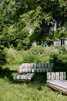 HKLIVING Outdoor Sofa Teak chalkstripe