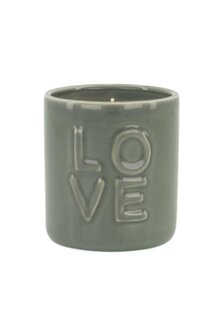 Zusss geurkaars keramiek love groen