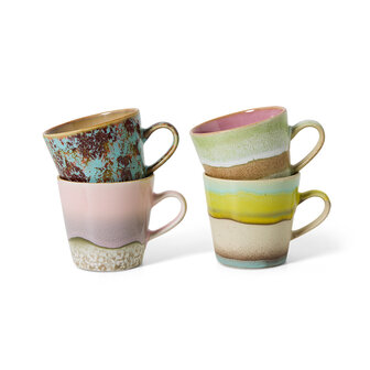 HKLIVING 70&#039;s ceramics americano mugs rococo set of 4