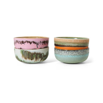 HKLIVING 70s ceramics Tapas Bowls Impression set of 4  