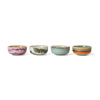 HKLIVING 70s ceramics Tapas Bowls Impression set of 4  