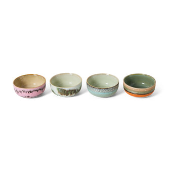 HKLIVING 70s ceramics Tapas Bowls Impression set of 4  