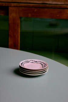 HKLIVING 70s ceramics Saucer Doodle, Set Of 4