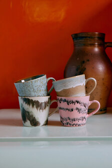 HKLIVING 70&#039;s ceramics Cappuccino Mugs Dada, set of 4