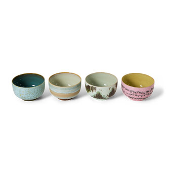 HKLIVING 70&#039;s ceramics Noodle Bowls, Dada Set Of 4