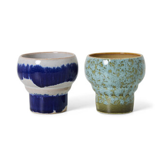 HKLIVING 70&#039;s ceramics Lungo Mugs Symbolist, Set Of 2
