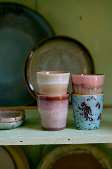 HKLIVING 70&#039;s ceramics Ristretto Mugs Futurism, Set Of 4