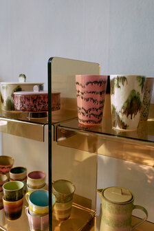HKLIVING 70s ceramics Tea Mugs Baroque, Set Of 2