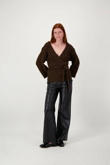 Zusss wikkel vest chocoladebruin