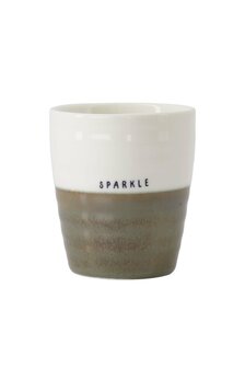 Zusss koffiemok sparkle wit donkergroen