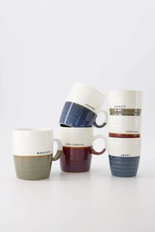 Zusss koffiemok sparkle wit donkergroen