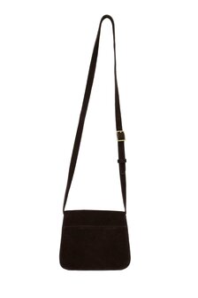 Zusss suede schoudertasje chocoladebruin