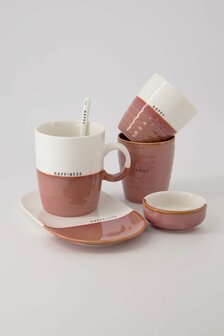 Zusss theemok happiness wit burgundy