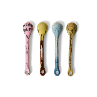 HKLIVING 70s Ceramics Spoons Sketch, M, set of 4