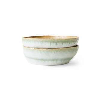 HKLIVING 70s Ceramics Pasta Bowls Petal, Set Of 2