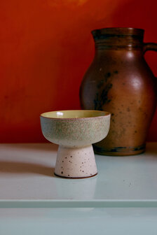 HKLIVING 70s Ceramics Tapas Bowl On Base Slush, L