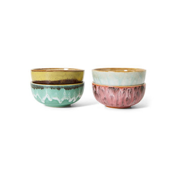 HKLIVING 70s Ceramics XS Bowls Modernist, Set Of 4