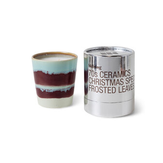 HKLIVING 70s ceramics Christmas special frosted leaves