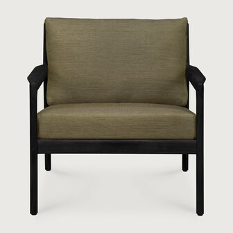 Ethnicraft Jack Outdoor Loungestoel Zwart met Groene Kussens