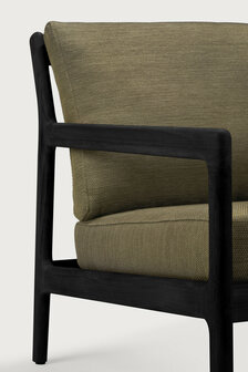 Ethnicraft Jack Outdoor Loungestoel Zwart met Groene Kussens