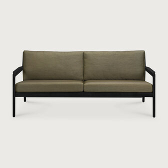 Ethnicraft Jack Outdoor 2-Zits Bank Zwart met Groene Kussens