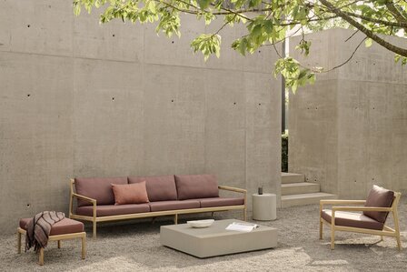 Ethnicraft Jack Outdoor 3-Zits Bank Burgundy