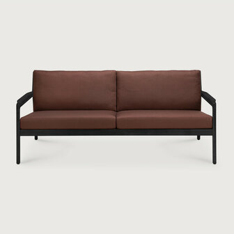 Ethnicraft Jack Outdoor 2-Zits Bank Zwart met Burgundy Kussens