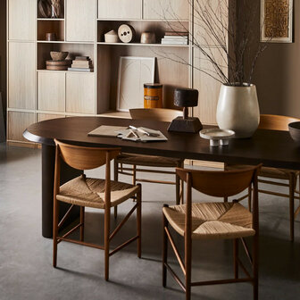 Ellips Eetkamertafel Mango Hout Walnoot 90x240cm