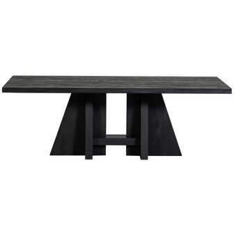 WOOOD Premium Kean Eettafel Met Middenpoot Mango Zwart 220x100 cm