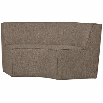 Woood Essentials Europa 2-zits Eetbank Geweven Stof Donkerbruin Melange