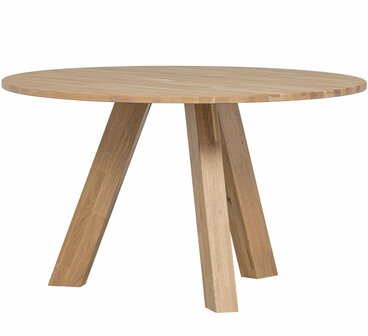 WOOOD Essentails Rhonda Eettafel &oslash;129 cm Eiken Naturel