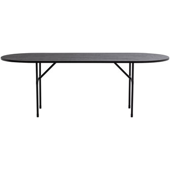 WOOOD Essentials Arthur Eettafel Ovaal Met H-poot Eiken Zwart