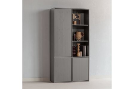 WOOOD Essentials Merel Opbergkast Grenen Warmgrijs