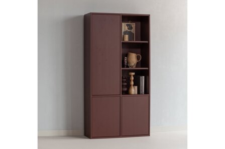 WOOOD Essentials Merel Opbergkast Grenen Bordeauxrood