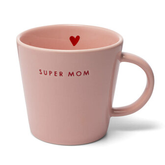 Vondels Thee mok SUPER MOM pink