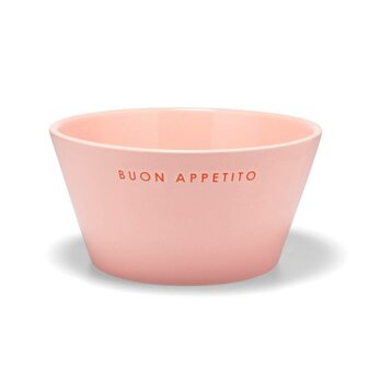 Vondels Bowl ceramic Buon appetito pink