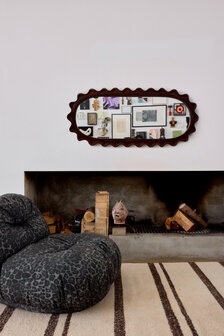 HKLIVING Wooden ripple mirror