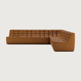 Ethnicraft N701 Modulaire Sofa Set Vierkante Hoek Rechts Old Saddle