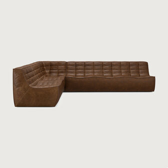 Ethnicraft N701 Modulaire Sofa Set Vierkante Hoek Links Chestnut