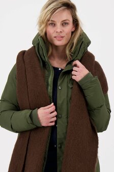 Zusss sjaal met franje chocoladebruin