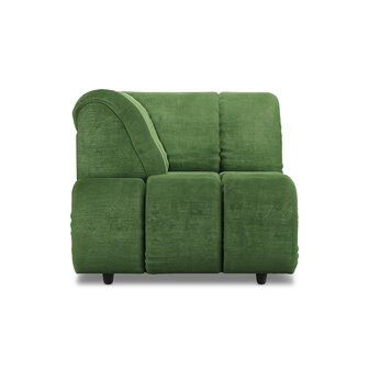 HKLIVING Wave Couch Element Left High Arm Corner Royal Velvet Green