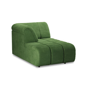 HKLIVING Wave Couch Element Left Divan Royal Velvet Green